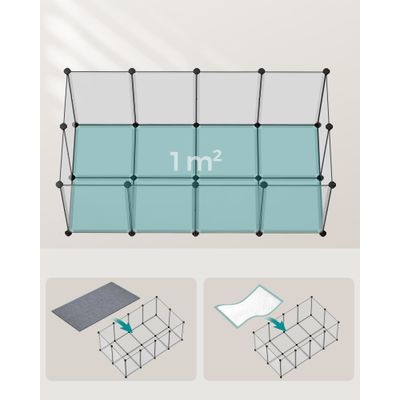 SONGMICS Parc Enclos, avec Plancher, Modulable, pour Petits Animaux