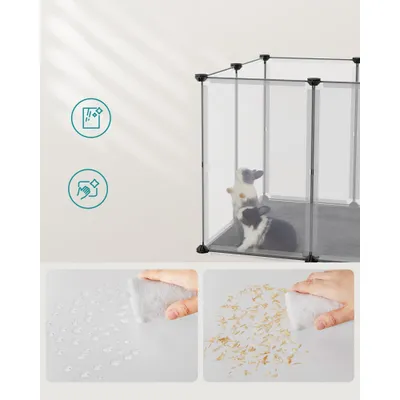 SONGMICS Parc Enclos, avec Plancher, Modulable, pour Petits Animaux