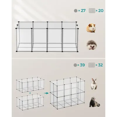 SONGMICS Parc Enclos, avec Plancher, Modulable, pour Petits Animaux