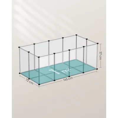 SONGMICS Parc Enclos, avec Plancher, Modulable, pour Petits Animaux
