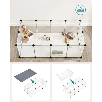 SONGMICS Parc Enclos, avec Plancher, Modulable, pour Petits Animaux