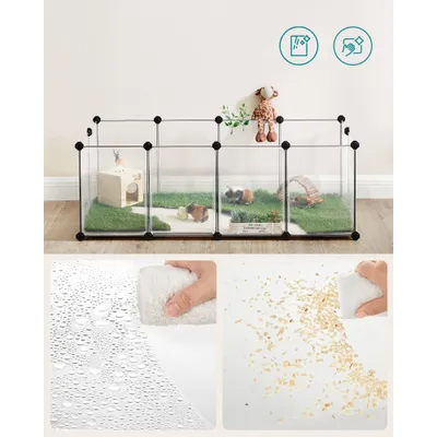 SONGMICS Parc Enclos, avec Plancher, Modulable, pour Petits Animaux