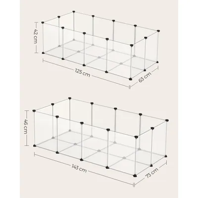 SONGMICS Parc Enclos, avec Plancher, Modulable, pour Petits Animaux