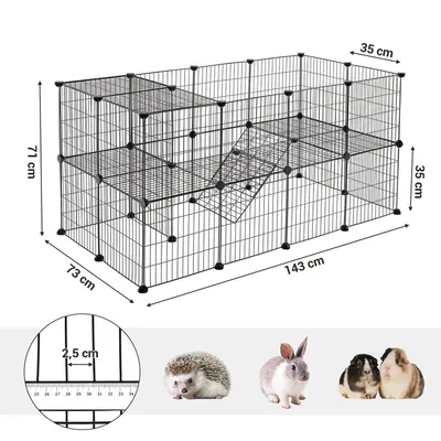 SONGMICS Clôture pour Animaux Domestiques, 2 Niveaux, Enclos Modulable