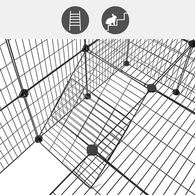SONGMICS Clôture pour Animaux Domestiques, 2 Niveaux, Enclos Modulable