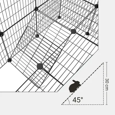 SONGMICS Clôture pour Animaux Domestiques, 2 Niveaux, Enclos Modulable
