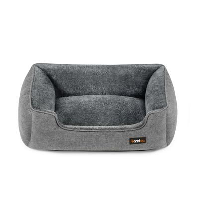 Feandrea Panier pour Chiens, Lit pour Animaux, Canapé, en Tissu Façon Lin M : 70 x 55 x 21 cm (L x l x H), Gris Clair