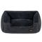 Feandrea Panier pour Chiens, Lit pour Animaux, Canapé, en Tissu Façon Lin L : 90 x 75 x 25 cm (L x l x H), Gris Foncé