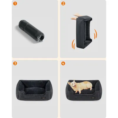 Feandrea Panier pour Chiens, Lit pour Animaux, Canapé, en Tissu Façon Lin