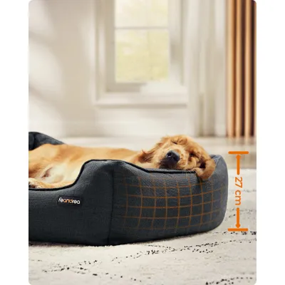 Feandrea Panier pour Chiens, Lit pour Animaux, Canapé, en Tissu Façon Lin