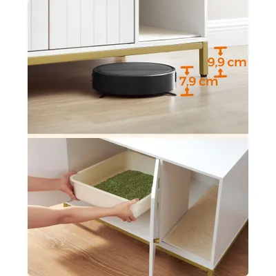 Feandrea Maison de Toilettes pour Chat, Pieds Hauts
