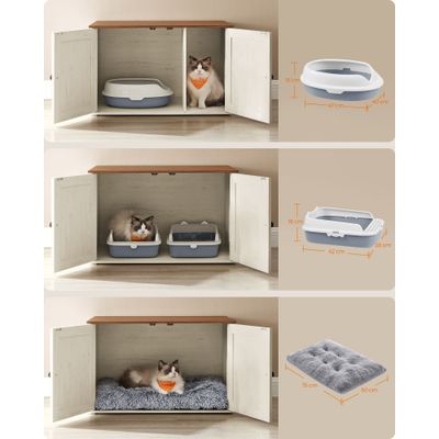 Feandrea Maison de Toilette Chat, Meuble Litière Chat