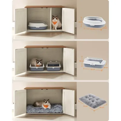 Feandrea Maison de Toilette Chat, Meuble Litière Chat
