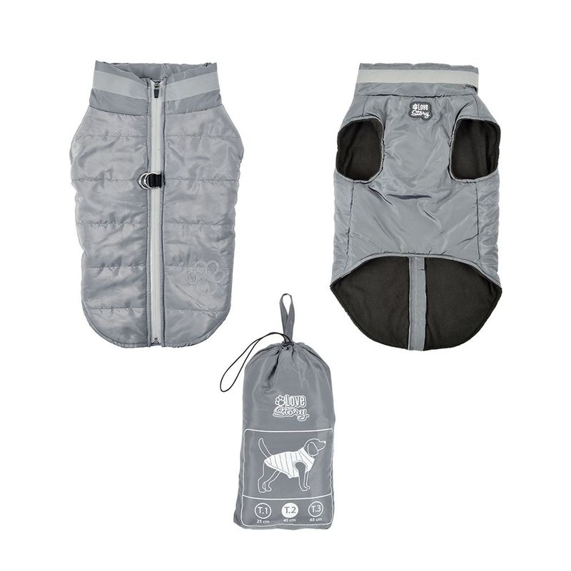 Love Story Doudoune chien doublure polaire - zip, pochette rangement