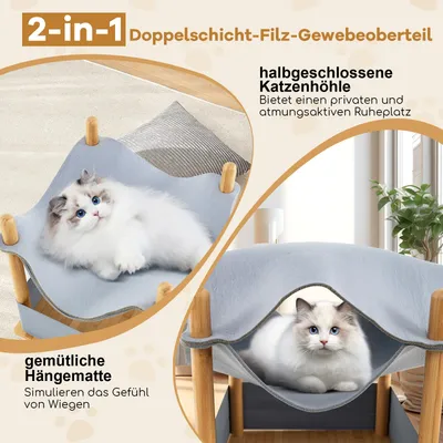 GIANTEX Katzenhaus mit 2 Etagen aus Filz, Condo, Hängematte GIANTEX Katzenhaus mit 2 Etagen aus Filz, Condo, Hängematte