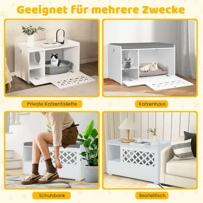 GIANTEX Katzenklo mit klappbarer Öffnung zur leichten Reinigung GIANTEX Katzenklo mit klappbarer Öffnung zur leichten Reinigung