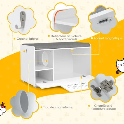 GIANTEX Maison de Toilette pour Chat avec Ouverture Rabattable