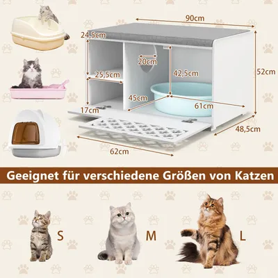 GIANTEX Katzenklo mit klappbarer Öffnung zur leichten Reinigung GIANTEX Katzenklo mit klappbarer Öffnung zur leichten Reinigung