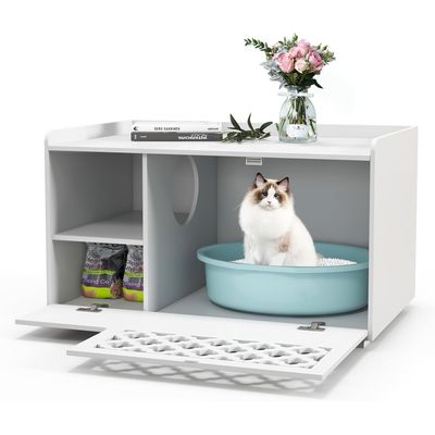GIANTEX Maison de Toilette pour Chat avec Ouverture Rabattable
