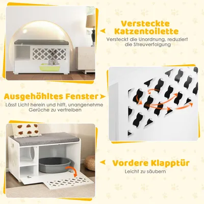 GIANTEX Katzenklo mit klappbarer Öffnung zur leichten Reinigung GIANTEX Katzenklo mit klappbarer Öffnung zur leichten Reinigung
