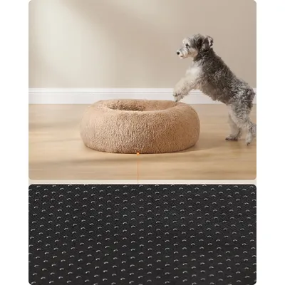 Feandrea Lit pour Chien, Panier en Forme de Beignet pour Chien