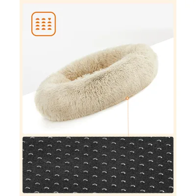 Feandrea Lit pour Chien, Panier en Forme de Beignet pour Chien
