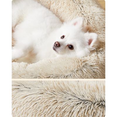 Feandrea Lit pour Chien, Panier en Forme de Beignet pour Chien
