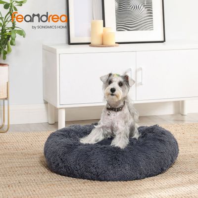 Feandrea Lit pour Chien, Panier en Forme de Beignet pour Chien