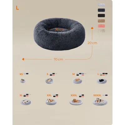 Feandrea Lit pour Chien, Panier en Forme de Beignet pour Chien