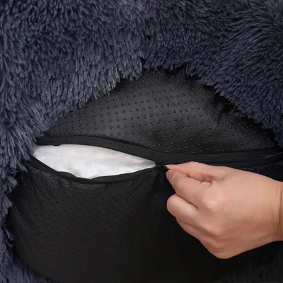 Feandrea Lit pour Chien, Panier en Forme de Beignet pour Chien