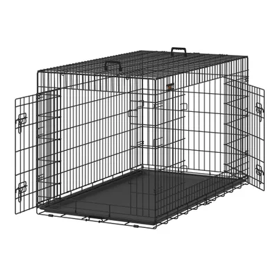 Feandrea Cage pour Chien Pliable avec 2 Portes, Plateau Amovible