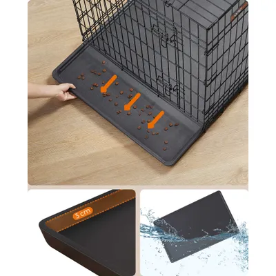 Feandrea Cage pour Chien Pliable avec 2 Portes, Plateau Amovible