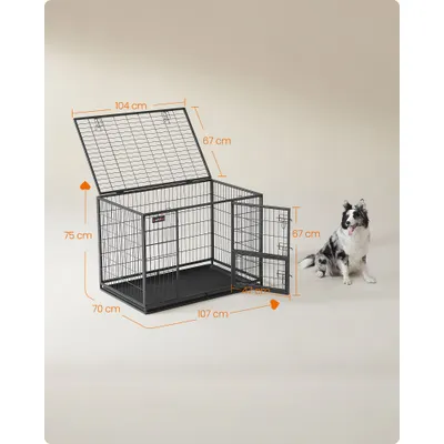 Feandrea Cage pour Chien Lourd, Double Porte Amovible