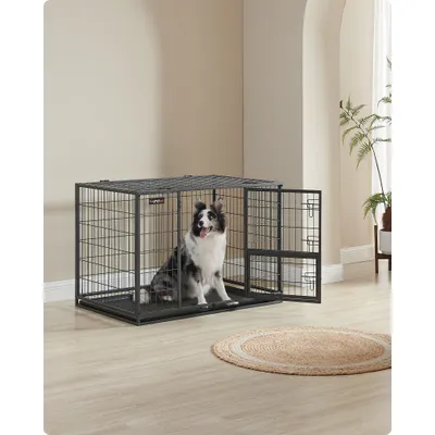 Feandrea Cage pour Chien Lourd, Double Porte Amovible