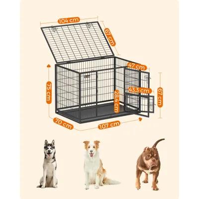 Feandrea Cage pour Chien Lourd, Double Porte Amovible