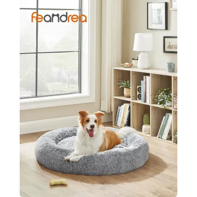 Feandrea Lit pour Chien, Panier en Forme de Beignet pour Chien