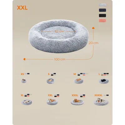 Feandrea Lit pour Chien, Panier en Forme de Beignet pour Chien