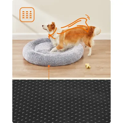 Feandrea Lit pour Chien, Panier en Forme de Beignet pour Chien