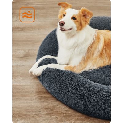 Feandrea Lit pour Chien, Panier en Forme de Beignet pour Chien