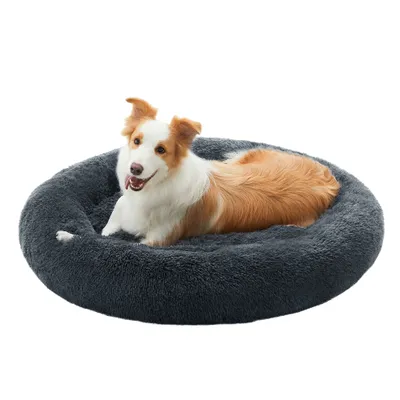 Feandrea Lit pour Chien, Panier en Forme de Beignet pour Chien