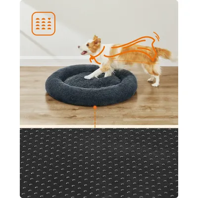 Feandrea Lit pour Chien, Panier en Forme de Beignet pour Chien