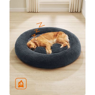 Feandrea Lit pour Chien, Panier en Forme de Beignet pour Chien