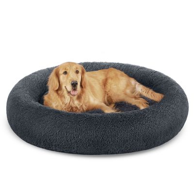 Feandrea Lit pour Chien, Panier en Forme de Beignet pour Chien