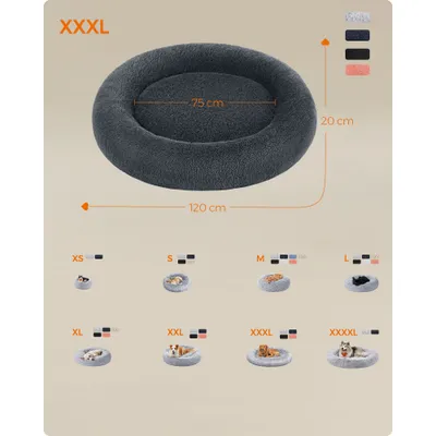 Feandrea Lit pour Chien, Panier en Forme de Beignet pour Chien Feandrea Lit pour Chien, Panier en Forme de Beignet pour Chien