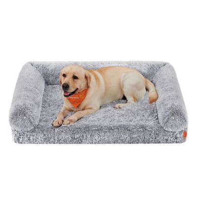 Feandrea FluffyHug Canapé pour Grands Chiens, Housse Amovible Lavable
