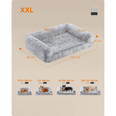 Feandrea FluffyHug Canapé pour Grands Chiens, Housse Amovible Lavable