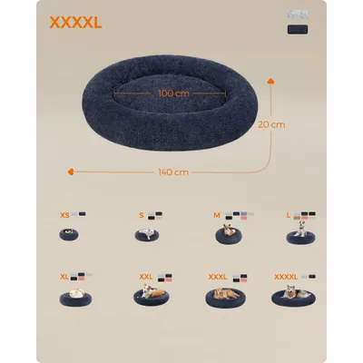 Feandrea Lit pour Chien, Panier en Forme de Beignet pour Chien