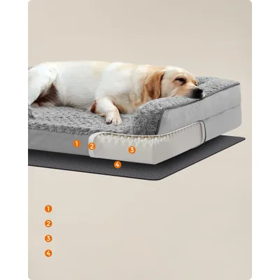 Feandrea Panier pour Grands Chiens, Lit pour Animal, Orthopédique Feandrea Panier pour Grands Chiens, Lit pour Animal, Orthopédique