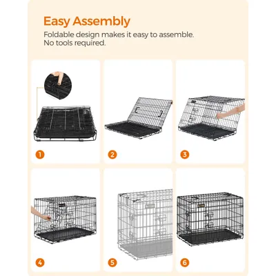 Feandrea Cage pour Petits Chiens, Pliable avec 2 Portes