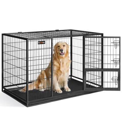 Feandrea Cage pour Chien Lourd, de Taille Grande et Moyenne, Porte Amovible